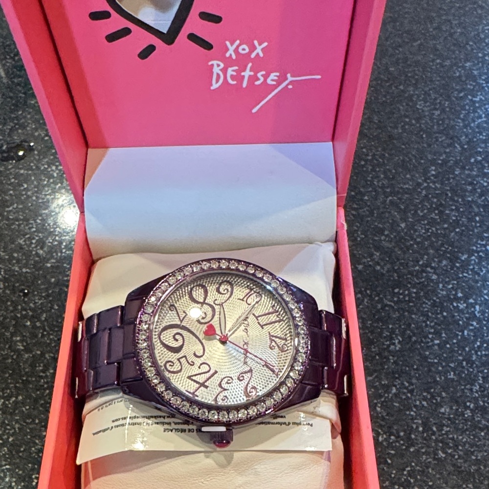 Betsey Johnson Purple Crystal Watch